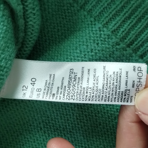 Emmacook Topshop Mint Green Owl Sweater Pastel Spring Cozy Comfy Casual Chic - Picture 7 of 9